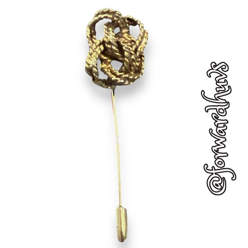 Vintage Gold Tone Twisted Knot Hatpin Stickpin